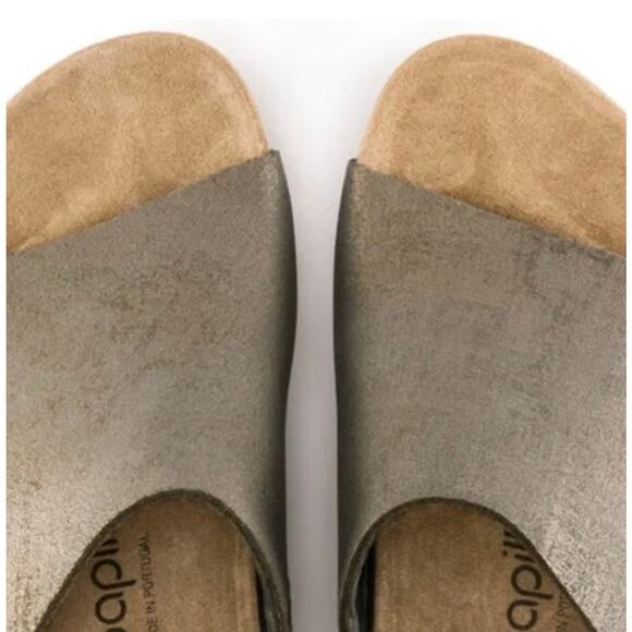 PAPILLIO Size 40 Birkenstock Namica
Metallic Stone Gold Suede Leather Sandals - Picture 3 of 9